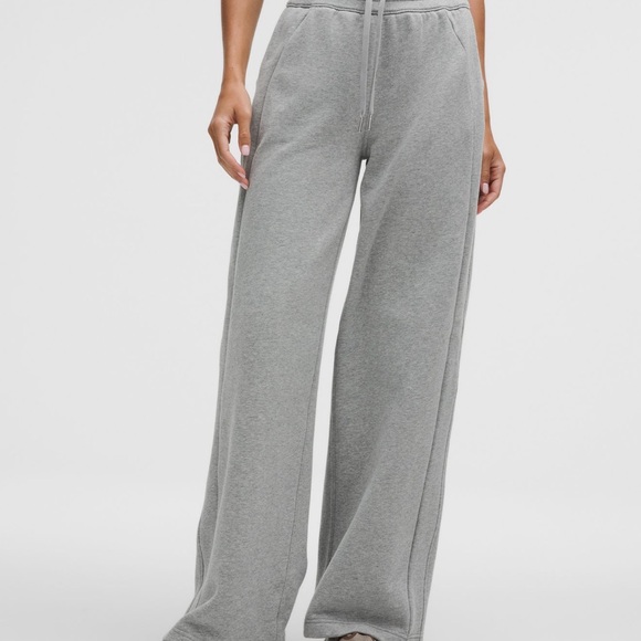 Scuba Mid-Rise Wide-Leg Pant (Heather Core Medium Grey)